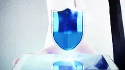 Smartphone protected by a glowing security shield hologram