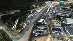 Aerial view of a motorcycle race track
